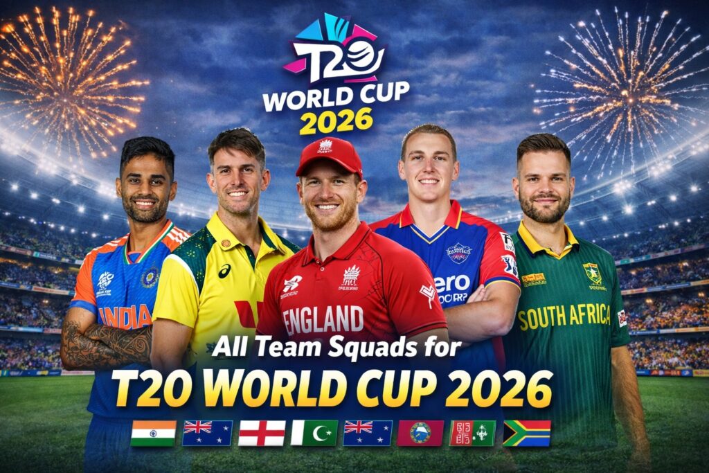 T20 World Cup 2026 Complete Squad List of All Teams With Captains